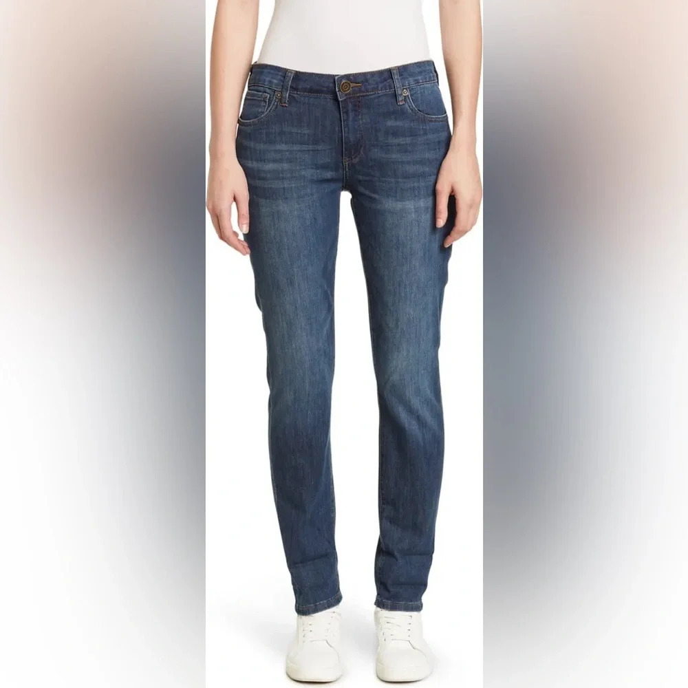 KUT FROM THE KLOTH‎ Boyfriend Straight Jeans in Wildflower with Medium Blue Wash - Picture 2 of 10
